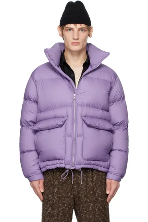 Auralee Blouson mauve en tissu antidéchirures léger de nylon rembourré en duvet