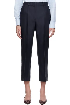 Lanvin Pantalon évasé et écourté bleu marine