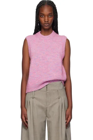 Ganni Gilet rose en tricot