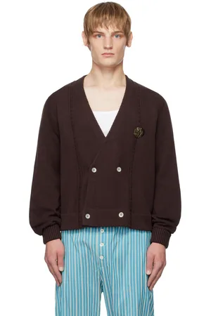 BODE Cardigan brun à double boutonnage