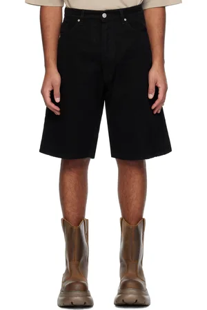 B1ARCHIVE Short de planchiste noir en denim
