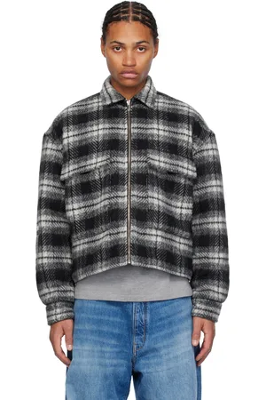 B1ARCHIVE Blouson noir à glissière, à poches à rabat et à doublure matelassée