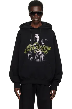 OFF-WHITE Pull à capuche de planchiste Mary noir à image et à logo modifié