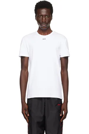 OFF-WHITE T-shirt blanc en jersey côtelé à logo