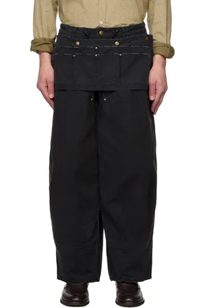 Pins & Needles Pantalon H.D. noir à empiècement de style tablier