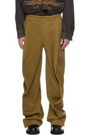 Y / PROJECT Pantalon beige à coutures pincées