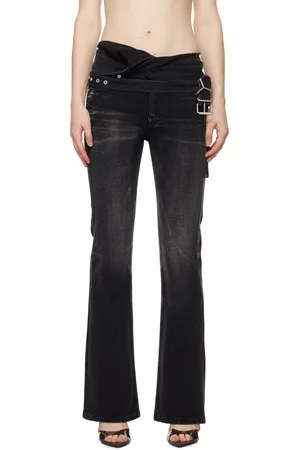 Y / PROJECT Jean noir à ceinture double tour