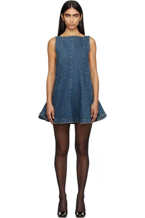 Khaite Robe courte Mags bleue en denim