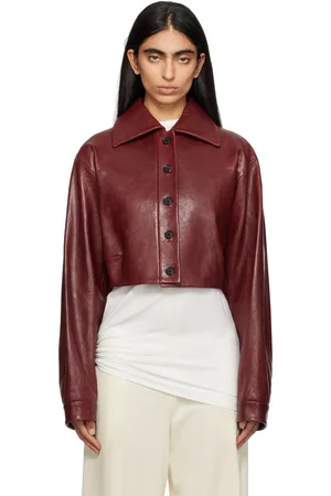 Khaite Blouson Sue rouge en cuir