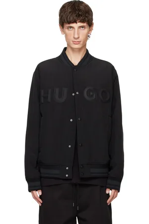 HUGO BOSS Blouson aviateur noir à logo contrecollé
