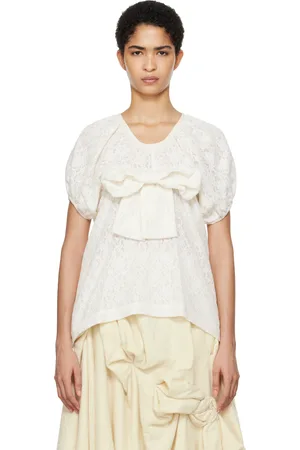 Tao & friends T-shirt blanc cassé en dentelle