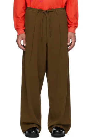 Glass Cypress Pantalon brun à plis