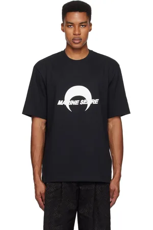 Marine Serre T-shirt décontracté noir en jersey de coton