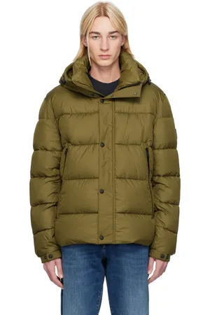 HUGO BOSS Blouson matelassé vert à coupe classique