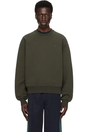 Ami Pull molletonné kaki à logo Ami de cœur
