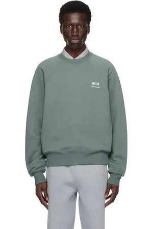 Ami Pull molletonné vert à logos