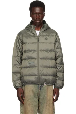 A Bathing Ape Blouson kaki rembourré en duvet à logo AAPE Now
