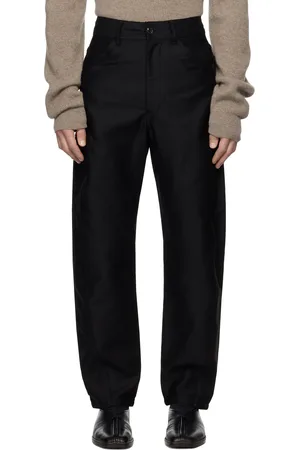LEMAIRE Pantalon de travail noir à coutures extérieures torsadées