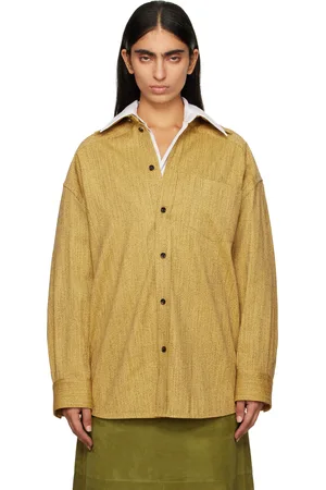Bottega Veneta Chemise jaune en frisé léger de coton