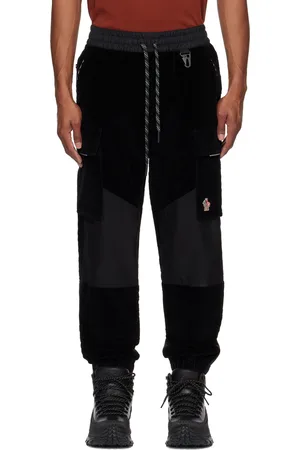 Moncler Pantalon cargo noir en velours côtelé - Après-ski