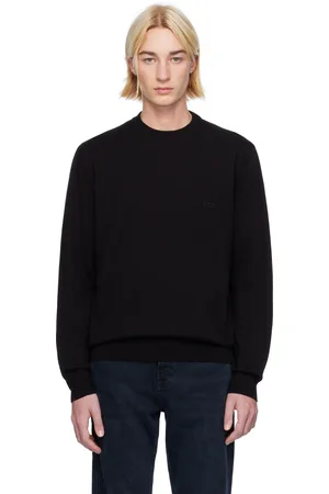 HUGO BOSS Pull noir à logo brodé