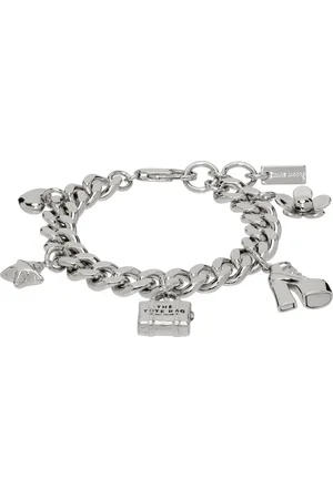 Marc Jacobs Bracelet argenté à breloques graphiques