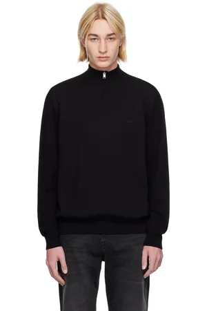 HUGO BOSS Pull noir à demi-glissière