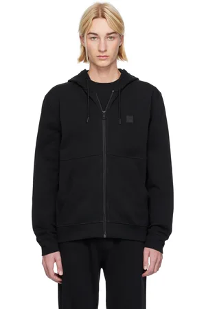 HUGO BOSS Pull à capuche noir à glissière