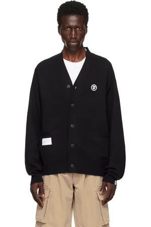 A Bathing Ape Cardigan noir en tricot à logo AAPE Now