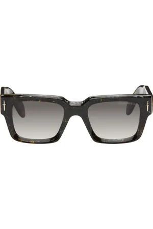 Cutler and Gross Lunettes de soleil rectangulaires II brunes à ferrures Lucky Diamond édition The Great Frog