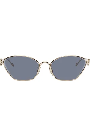 Loewe Lunettes de soleil hexagonales dorées à anagrammes