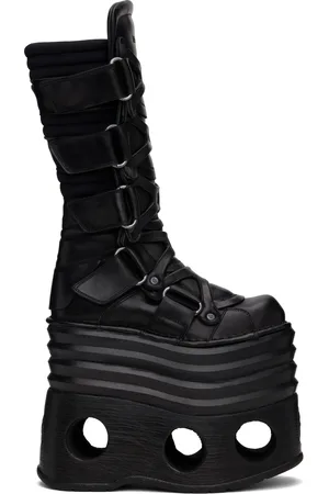Vetements Bottes Tower noires à plateforme édition New Rock