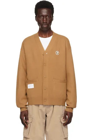 A Bathing Ape Cardigan brun en tricot à logo AAPE Now