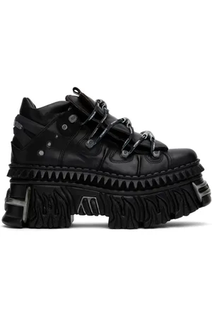 Vetements Baskets noires à plateforme à flammes gaufrées édition New Rock