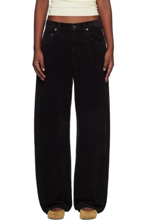 AGOLDE Pantalon noir à coutures extérieures incurvées