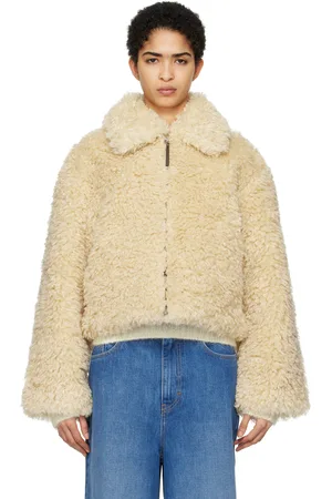 Axel Arigato Blouson Dakota beige en peau retournée synthétique