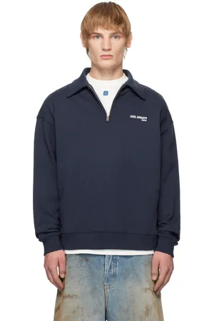 Axel Arigato Pull molletonné Remi bleu marine à demi-glissière