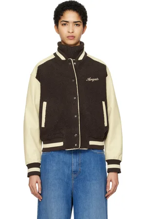 Axel Arigato Blouson aviateur de style teddy Saul brun et beige