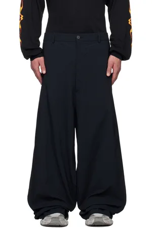 Balenciaga Pantalon ample noir en micro canevas de nylon