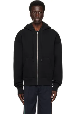 Ami Pull à capuche noir à glissière et à logo Ami de cœur