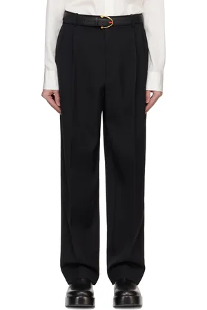 Bottega Veneta Pantalon noir en sergé de laine