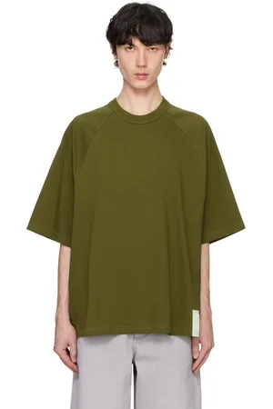Bottega Veneta T-shirt kaki en jersey de coton pima