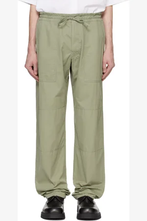 Bottega Veneta Pantalon vert en sergé léger de coton