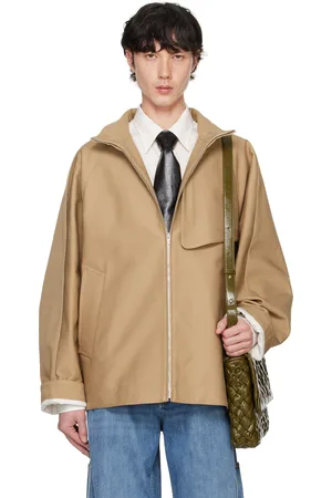 Bottega Veneta Blouson beige en gabardine épaisse de coton