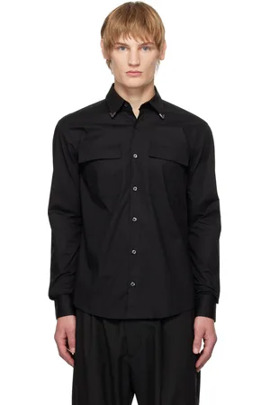 HUGO BOSS Chemise noire à pointes de col
