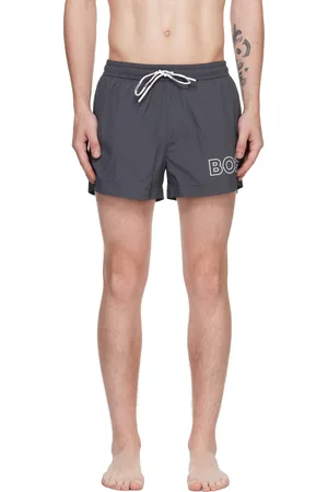 HUGO BOSS Maillot de bain gris à logo