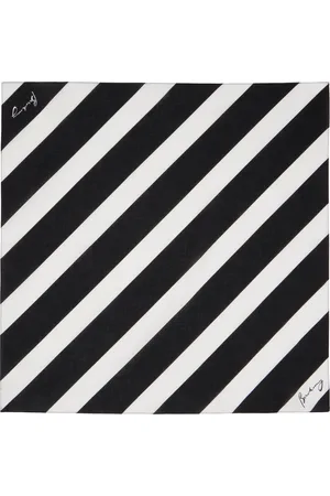 Burberry Foulard noir et blanc en coton à rayures