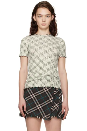 Burberry T-shirt vert à carreaux