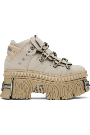 Vetements Baskets beiges à plateforme à flammes gaufrées édition New Rock
