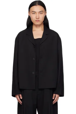 STUDIO NICHOLSON Blouson Ferro noir en laine